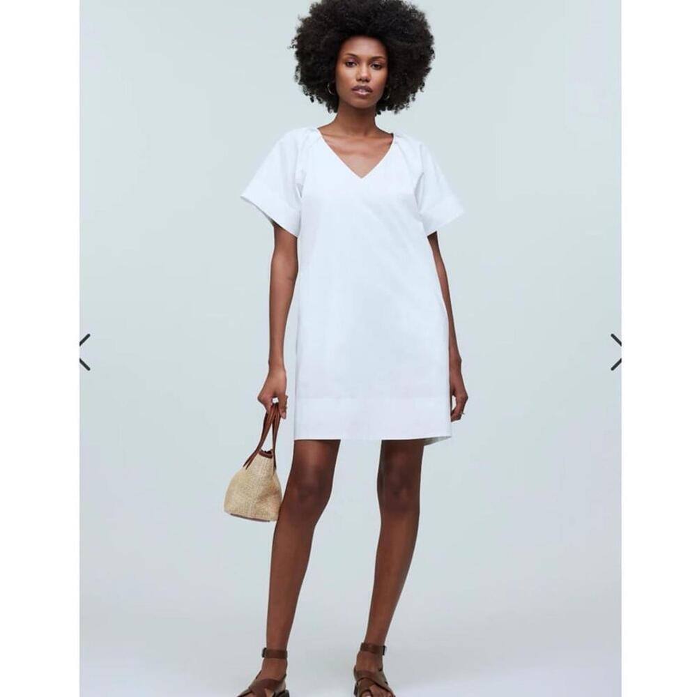 Madewell V Neck Mini Shirt Dress Size Small - Picture 2 of 9